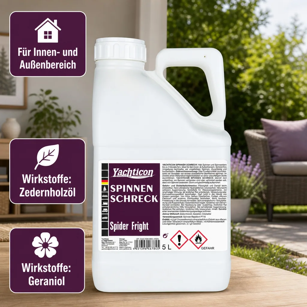 Spinnen Schreck 5 L Kanister - gebrauchsfertiges Spinnen Repellent Spray, innen und außen, bis zu 3 Monate wirksam