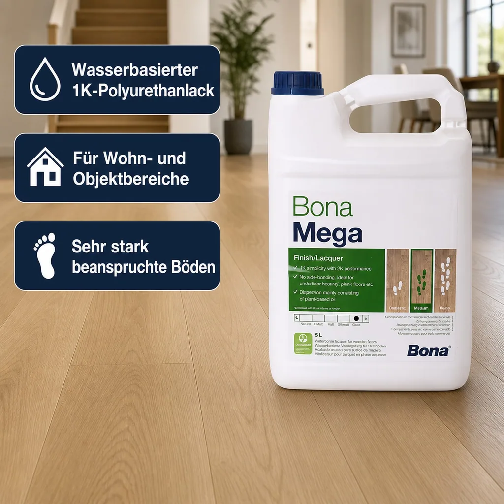 BONA MEGA Parkettlack glänzend 5 Liter